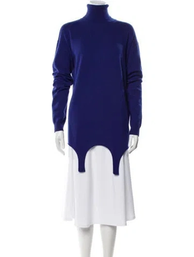 Pre-owned Saint Laurent Cashmere Turtleneck Romper In Blue