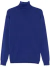 Saint Laurent Cashmere And Wool Turtleneck Sweater In Blue