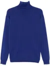 Saint Laurent Cashmere And Wool Turtleneck Sweater In Blue