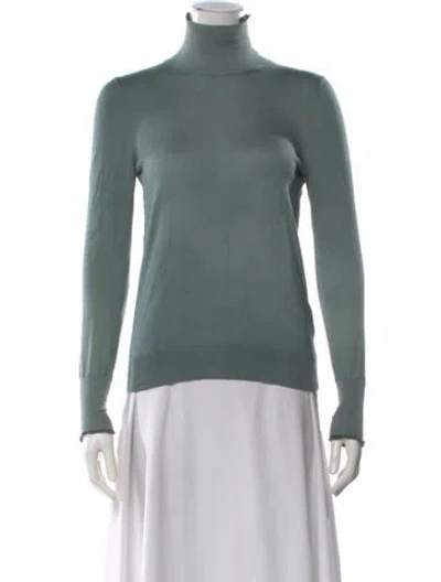 Pre-owned Saint Laurent Cashmere Turtleneck Sweater In Green