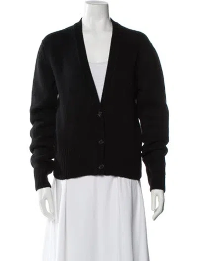 Pre-owned Saint Laurent Cashmere V-neck Sweater In Black