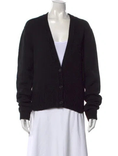 Pre-owned Saint Laurent Cashmere V-neck Sweater In Black