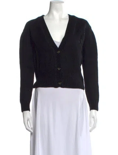 Pre-owned Saint Laurent Cashmere V-neck Sweater In Black