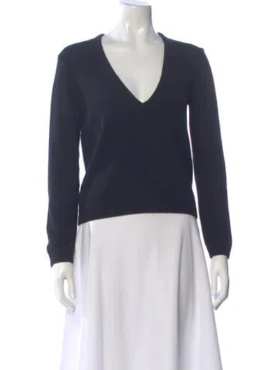 Pre-owned Saint Laurent Cashmere V-neck Top In Blue