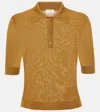 Saint Laurent Short-sleeve Wool-cashmere Polo Shirt In Mordore