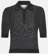 Saint Laurent Cashmere, Wool And Silk Polo Shirt In Noir