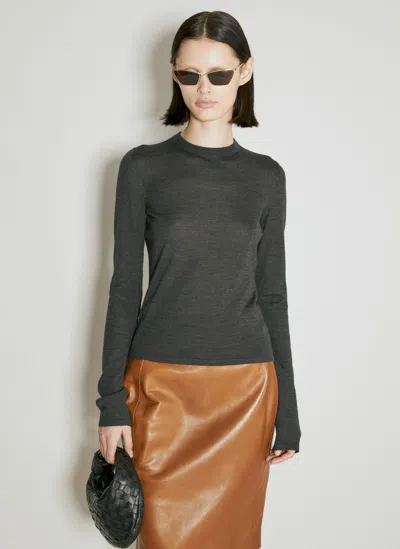 Saint Laurent Cashmere, Wool And Silk Sweater In Black