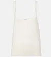 Saint Laurent Cashmere, Wool, And Silk Tank Top In Beige