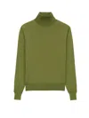 Saint Laurent Turtleneck Knitwear In Wool In Green