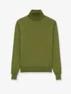 Saint Laurent Turtleneck Knitwear In Wool In Green