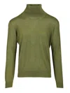Saint Laurent L, Cashmere And Silk Turtleneck Sweater In Green