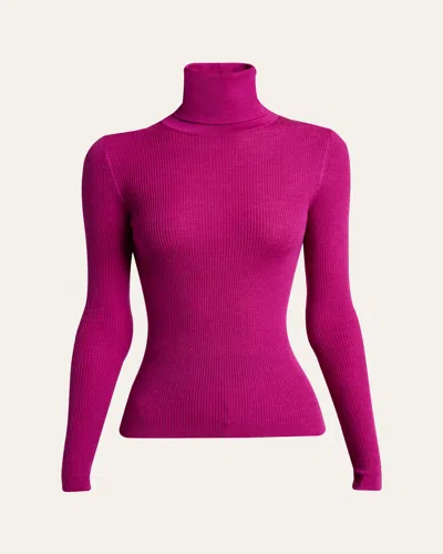 SAINT LAURENT CASHMERE-WOOL RIBBED TURTLENECK SWEATER