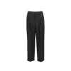 Saint Laurent High-waisted Black Trousers With Tone-on-tone Embossed Relief In Black