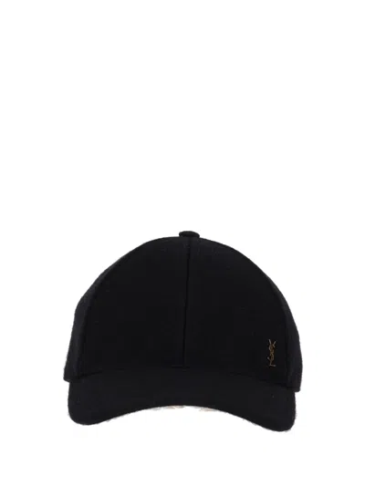 Saint Laurent Casquette Feutre Uni In Black