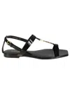Saint Laurent Cassandra Monogram-logo Sandals In Black