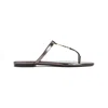 SAINT LAURENT CASSANDRA 05 METAL WALNUT LEATHER SANDALS