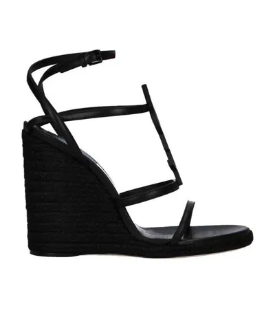 Saint Laurent 100mm Cassandra Sandals In Nero