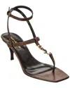 Saint Laurent Cassandra 60mm Leather Sandals In Brown