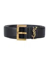 Saint Laurent Cassandra 3cm Grained Leather Belt In Black