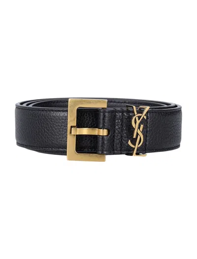 Saint Laurent Cassandra Belt In Black