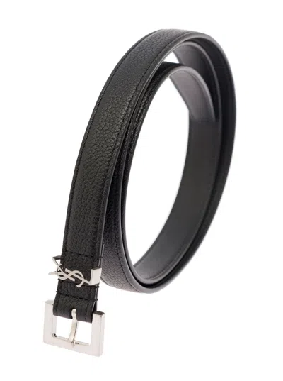 Saint Laurent Cassandra Belt In Black
