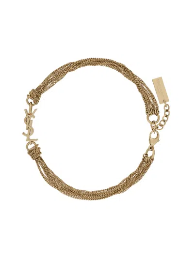 Saint Laurent Cassandra Bracelet In Gold