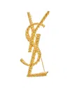 Saint Laurent Cassandre Brooch In Gold
