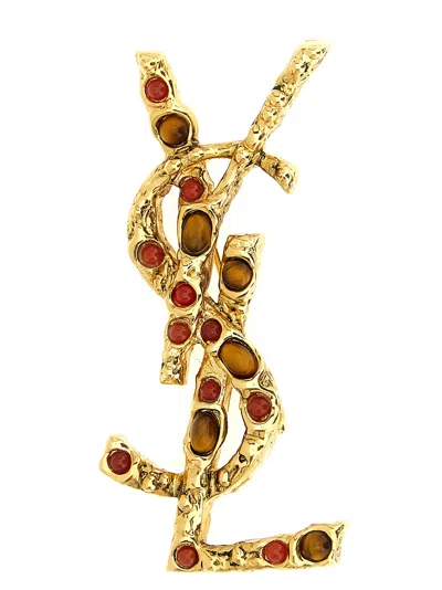 Saint Laurent Cassandra Brooch Jewelry Gold