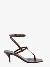 Saint Laurent Cassandra 60 Leather Sandals In Brown