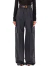 Saint Laurent Cassandre Cargo Pants In Gris Fonce