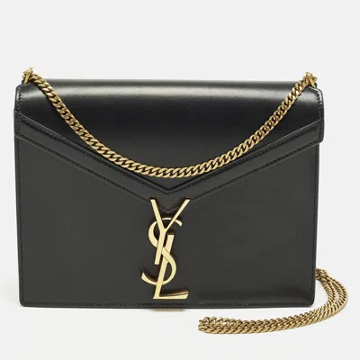 Pre-owned Saint Laurent Cassandra Chain Black Leather Shoulder Bag