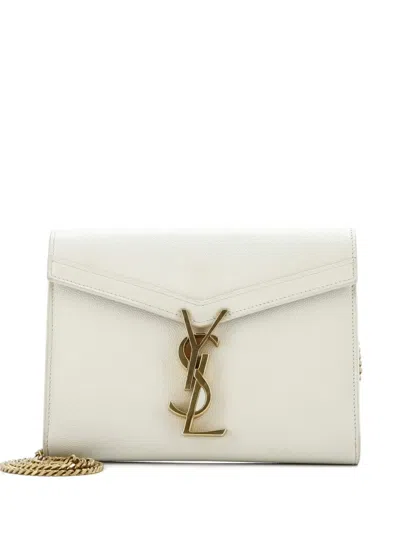 Pre-owned Saint Laurent Cassandra Chain Wallet Leather Mini Crossbody Bag In Neutral