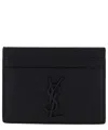 Saint Laurent Cassandre Credit Card Holder In Black