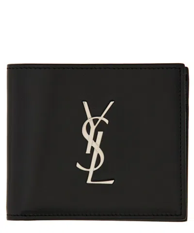Saint Laurent Cassandra East/west Wallet In Black