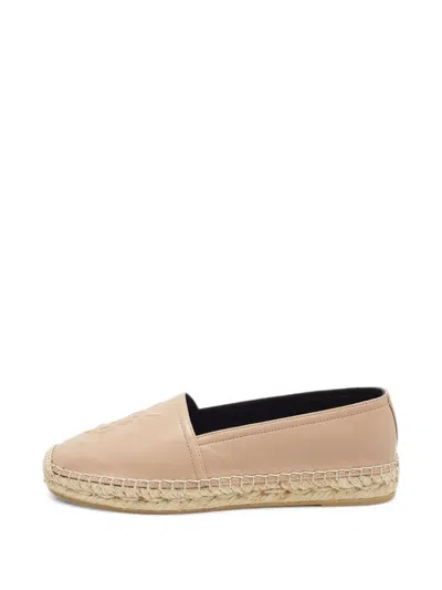 Pre-owned Saint Laurent Cassandra Espadrille Flats In Neutrals