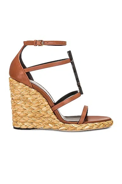 SAINT LAURENT CASSANDRA ESPADRILLE WEDGE SANDAL