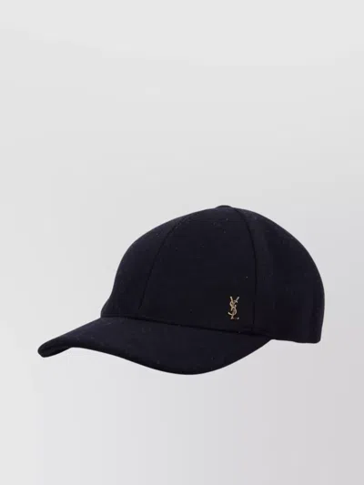 Saint Laurent Cassandra Felt Baseball Cap In Blue