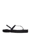 Saint Laurent Cassandra Flat Sandal In Nero