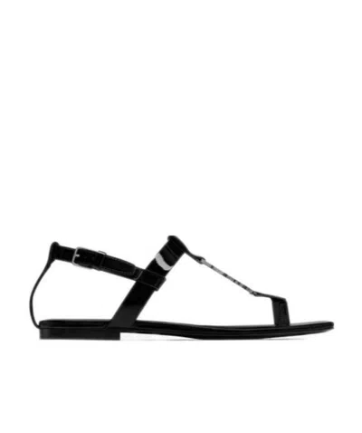 Saint Laurent Cassandra Flat Sandals In Multi