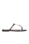 Saint Laurent Cassandra Flat Slide In Brown