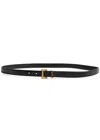 Saint Laurent Cassandra Grained Leather Belt In Black