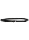 Saint Laurent Cassandra Grained Leather Belt In Black