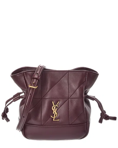 Saint Laurent Cassandra Jamie Mini Leather Cross In Burgundy