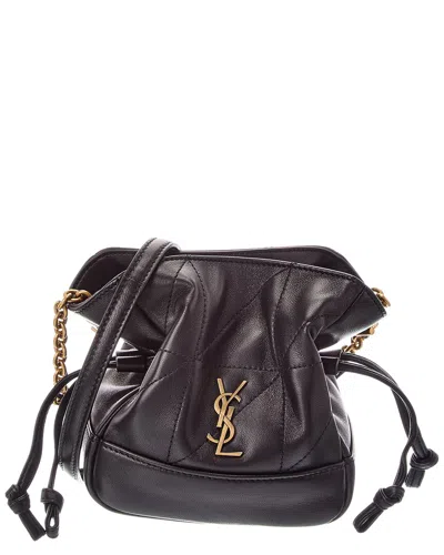 Saint Laurent Cassandra Jamie Mini Leather Cross In Brown