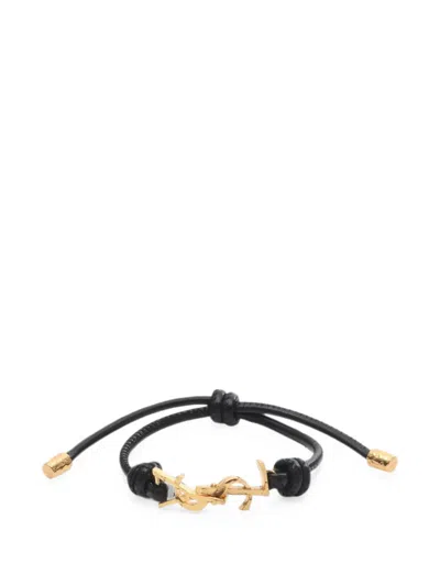 Pre-owned Saint Laurent Cassandra Leather Bracelet In Gold