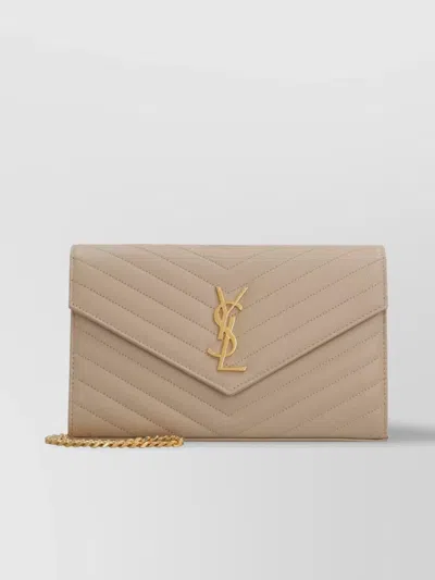 Saint Laurent Cassandra Leather Chain Wallet