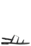 Saint Laurent Cassandra Leather Sandals In Black