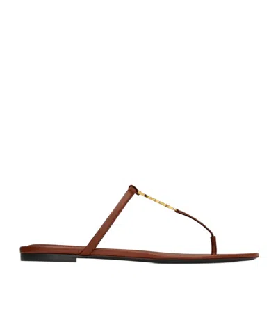 SAINT LAURENT SAINT LAURENT CASSANDRA LOGO PLAQUE SANDALS