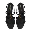 Saint Laurent New Cassandra Leather Sandal In Black