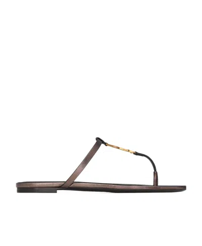 SAINT LAURENT SAINT LAURENT CASSANDRA LOGO PLAQUE SLIDES